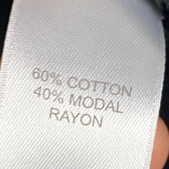 J Jill Black Ditsy Floral Bordered Hem Tunic Blouse Size XL Cotton Modal - Picture 5 of 10